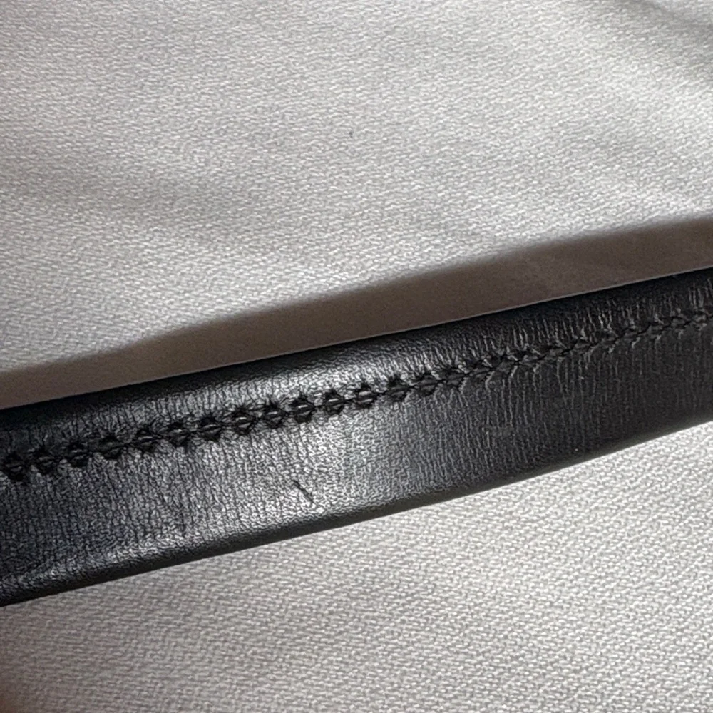 Black Glove Leather Womens Miller Equestrian Belt - Size 38